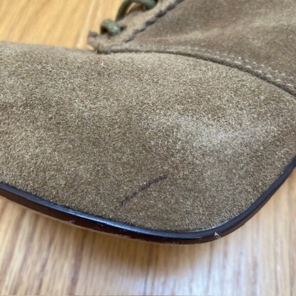 Hinge brown suede platform chunky high heel oxford size 5.5 - Picture 8 of 8